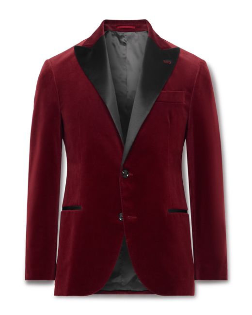 Brunello Cucinelli Slim-Fit Satin-Trimmed Cotton-Velvet Tuxedo Jacket IT 48
