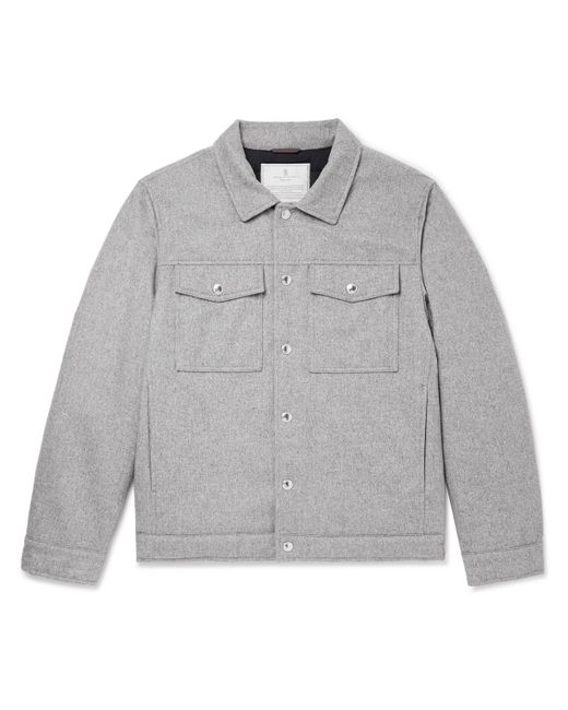 Brunello Cucinelli Padded Wool Shirt Jacket IT 48