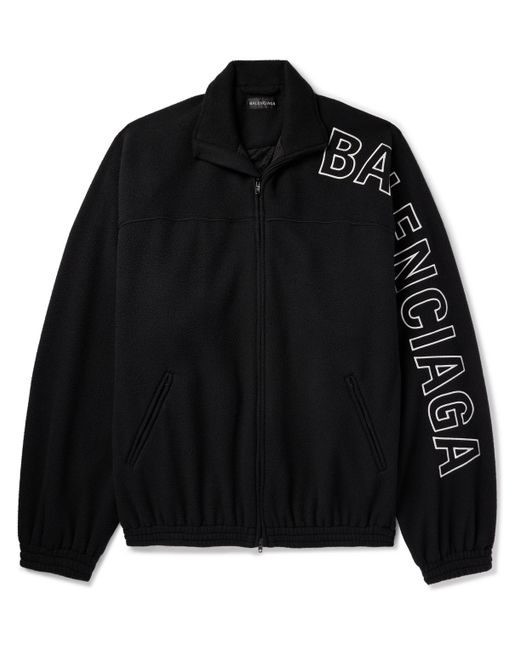 Balenciaga Oversized Logo-Appliquéd Fleece Track Jacket IT 44
