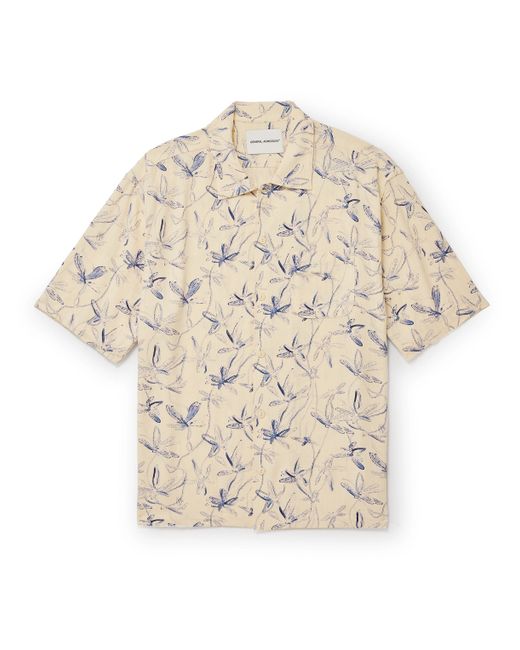 General Admission Convertible-Collar Print Voile Shirt S