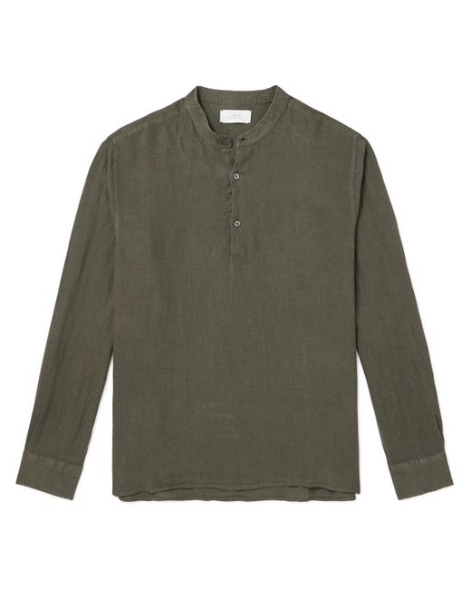 Mr P. Mr P. Mandarin-Collar Garment-Dyed Half-Placket Linen Shirt XS