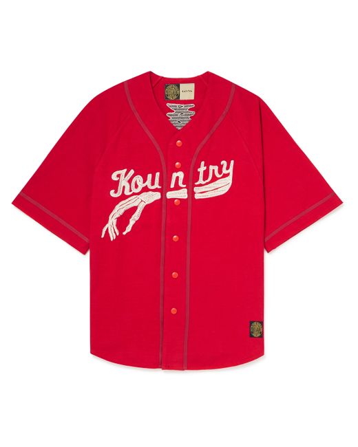Kapital Oversized Logo-Appliquéd Cotton-Jersey Baseball Shirt 3
