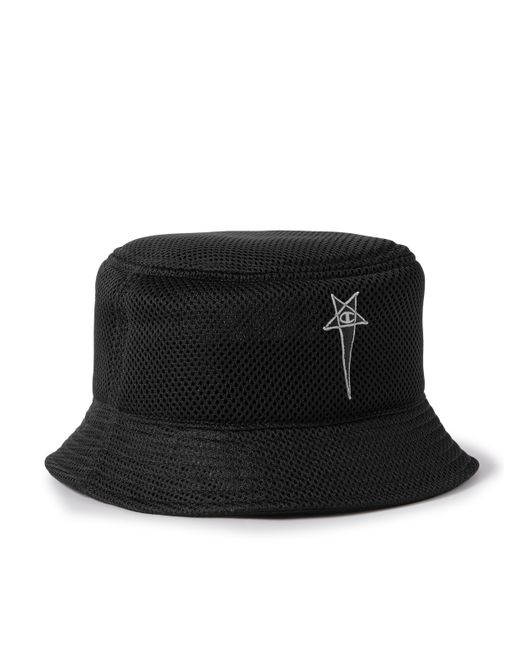 Rick Owens Champion Logo-Embroidered Mesh Bucket Hat S/M