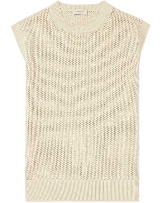 Piacenza Cashmere Crochet-Knit Cotton Sweater Vest IT 48