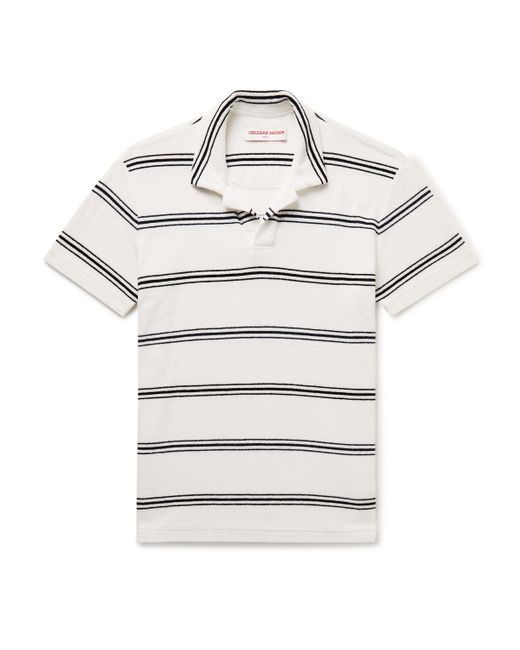 Orlebar Brown Slim-Fit Striped Cotton-Terry Polo Shirt S