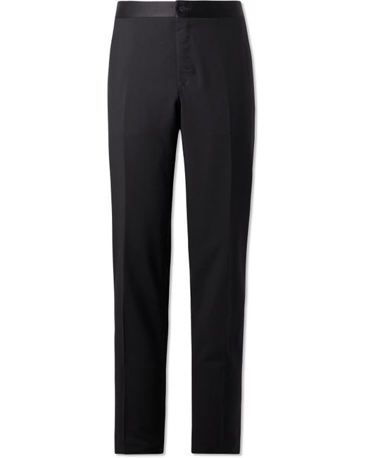 Canali Straight-Leg Satin-Trimmed Wool and Mohair-Blend Tuxedo Trousers IT 46