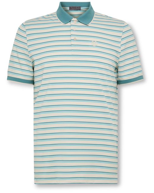 G/Fore Striped Perforated Stretch-Jersey Golf Polo Shirt S