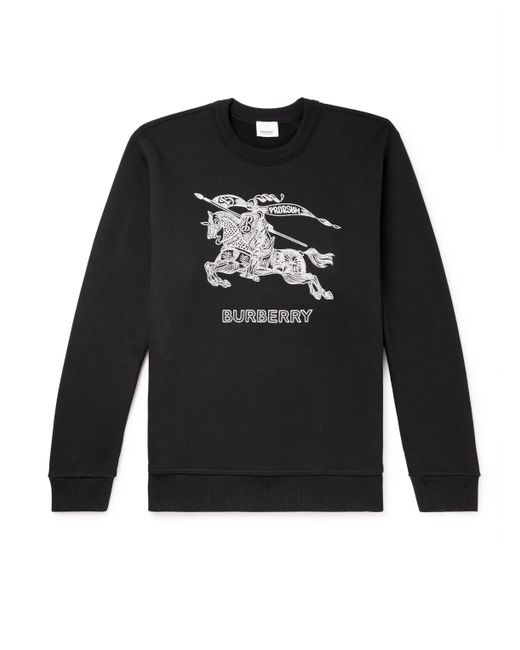 Burberry Logo-Embroidered Cotton-Jersey Sweatshirt S