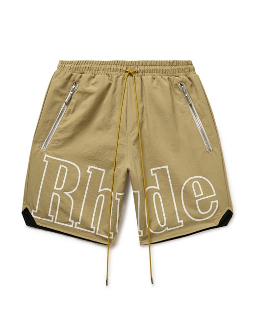 Rhude Straight-Leg Logo-Print Nylon Drawstring Shorts S