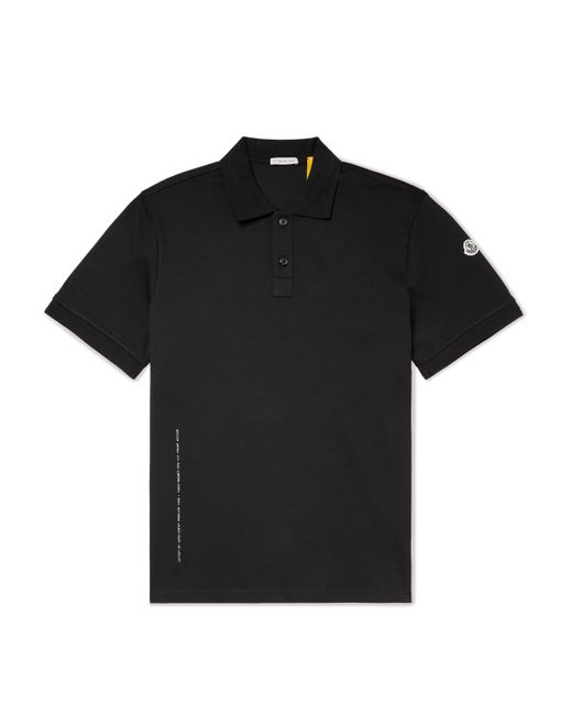 Moncler Genius 7 Moncler FRGMT Hiroshi Fujiwara Logo-Appliquéd Satin-Trimmed Cotton-Jersey Polo Shirt S