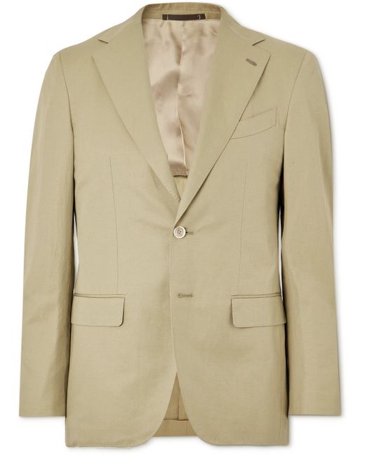 Caruso Aida Slim-Fit Cropped Cotton and Linen-Blend Suit Jacket IT 46