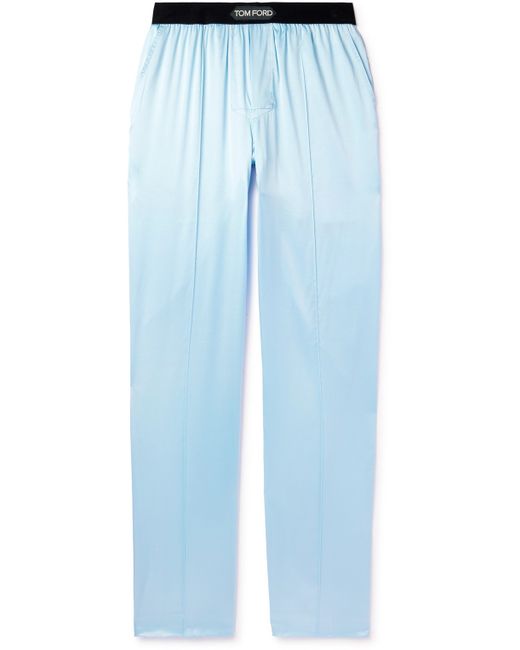 Tom Ford Velvet-Trimmed Stretch-Silk Satin Pyjama Trousers S