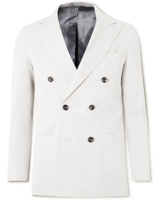 Kiton Double-Breasted Lyocell-Blend Suit Jacket IT 46