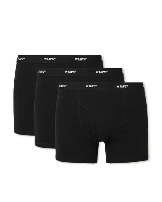 Wtaps Three-Pack Ribbed Cotton-Blend Boxer Briefs S