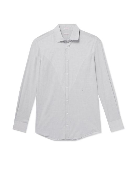 Massimo Alba Canary Cotton-Poplin Shirt S