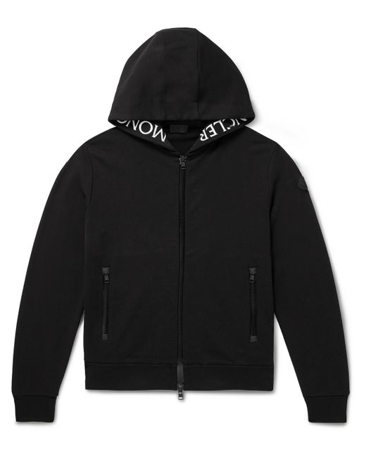 Moncler Logo-Embroidered Cotton-Jersey Zip-Up Hoodie S