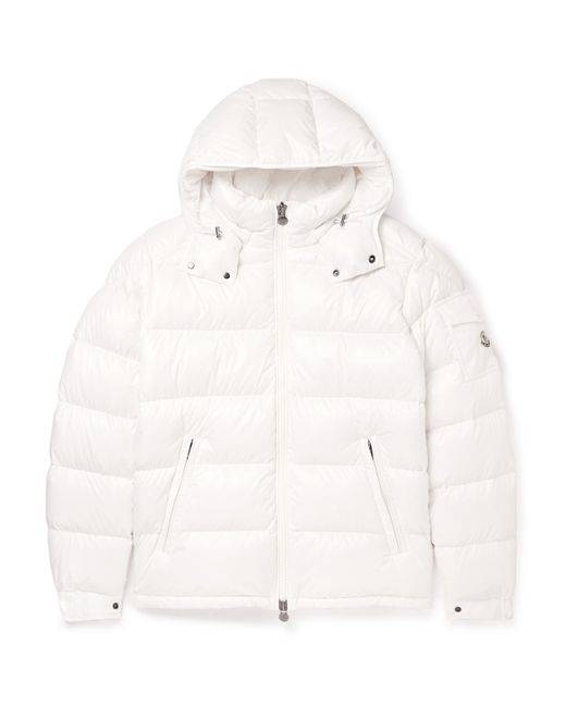 Moncler Maya Logo-Appliquéd Quilted Glossed-Shell Hooded Down Jacket 1