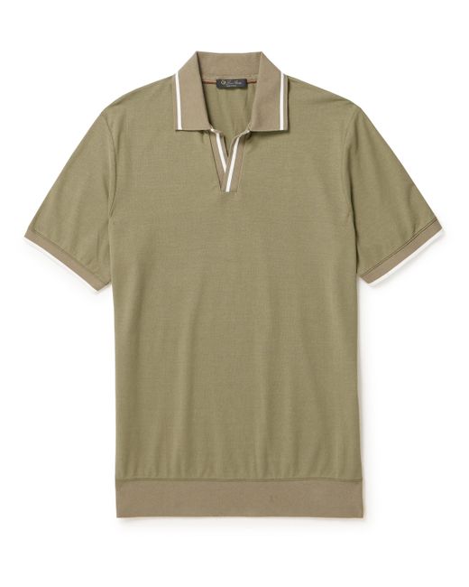 Loro Piana Open-Collar Cotton Polo Shirt S