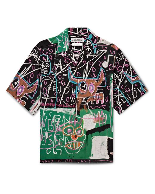Wacko Maria Jean-Michel Basquiat Convertible-Collar Printed Woven Shirt S