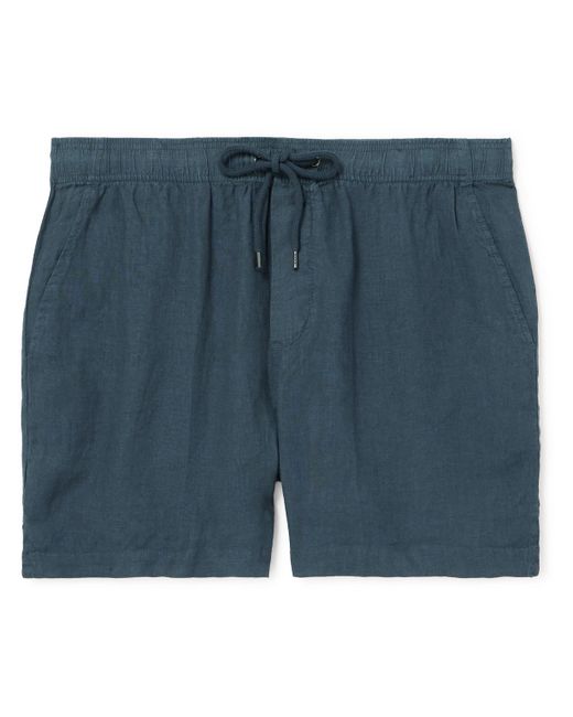 James Perse Straight-Leg Garment-Dyed Linen Drawstring Shorts 1