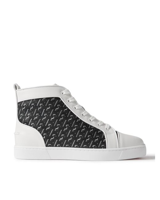 Christian Louboutin Louis Orlato Rubber-Trimmed Mesh and Full-Grain Leather High-Top Sneakers EU 40