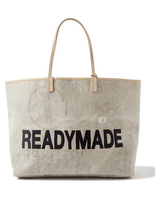 Readymade Dorothy Large Nubuck-Trimmed Logo-Embroidered Canvas Tote Bag