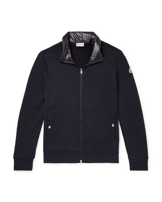 Moncler Hooded Logo-Appliquéd Cotton-Jersey Zip-Up Sweatshirt S