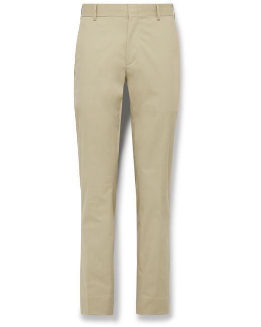 Brioni Pienza Slim-Fit Straight-Leg Cotton-Blend Twill Trousers IT 46