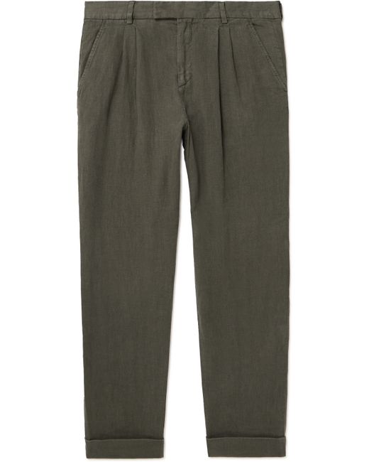 Mr P. Mr P. Tapered Pleated Linen Trousers 28