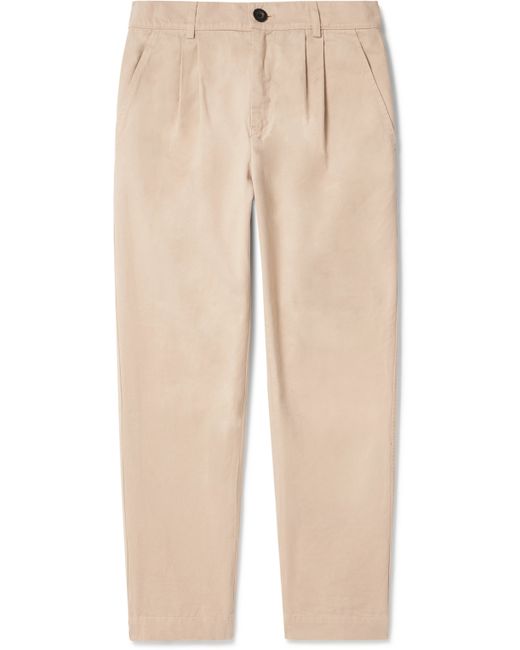 Mr P. Mr P. Tapered Pleated Cotton-Twill Trousers 28