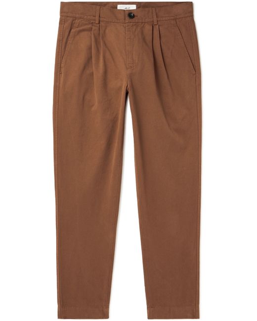 Mr P. Mr P. Tapered Garment-Dyed Pleated Cotton-Twill Trousers 28
