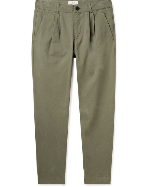 Mr P. Mr P. Tapered Pleated Garment-Dyed Cotton-Twill Trousers 28