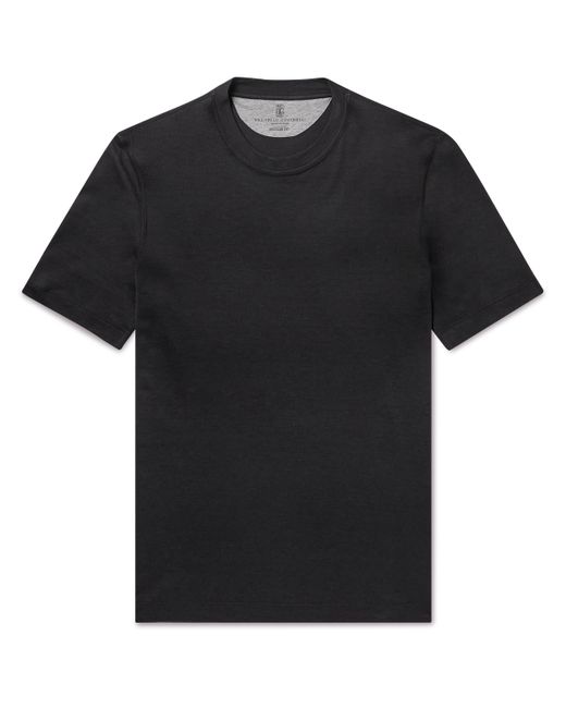 Brunello Cucinelli Silk and Cotton-Blend Jersey T-Shirt IT 46