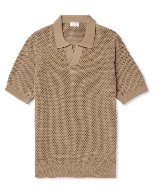 Sunspel Honeycomb-Knit Cotton Polo Shirt S
