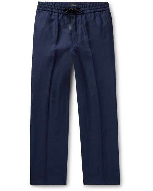 Brioni Asolo Straight-Leg Linen Wool and Silk-Blend Drawstring Trousers IT 46