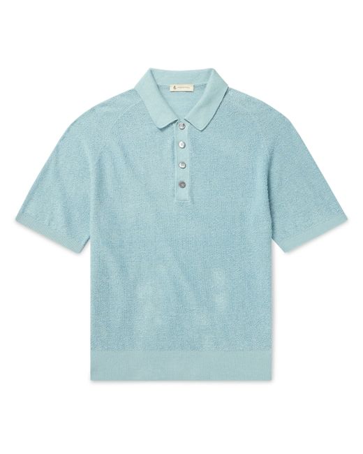 Piacenza Cashmere Open-Knit Linen and Cotton-Blend Polo Shirt