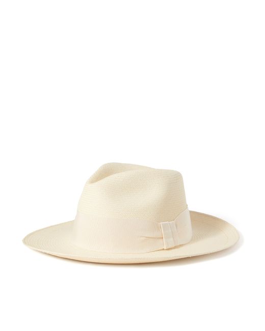 Frescobol Carioca Rafael Grosgrain-Trimmed Straw Panama Hat 55