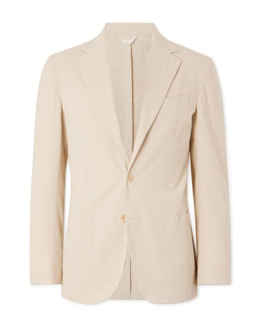De Petrillo Cotton-Blend Seersucker Suit Jacket IT 46