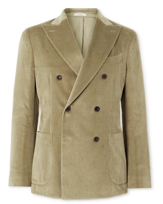Boglioli Double-Breasted Stretch-Cotton Velvet Suit Jacket IT 46