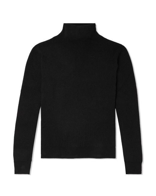 The Row Daniel Ribbed Cashmere Mock-Neck Sweater S
