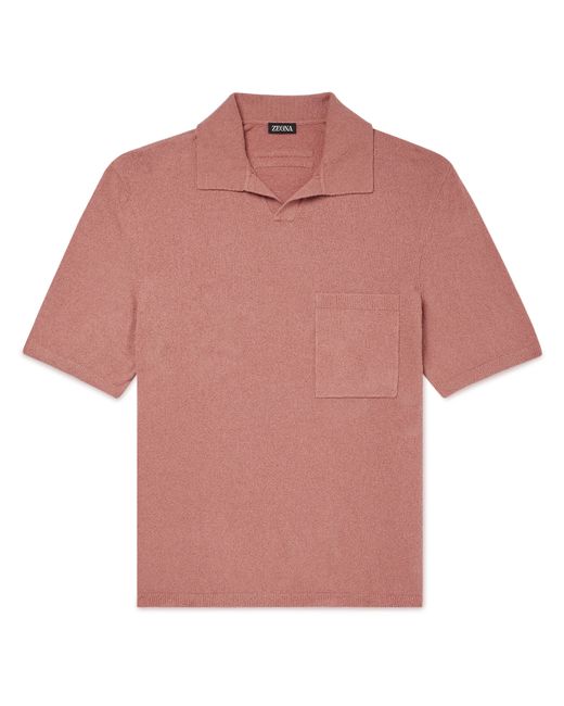 Z Zegna Knitted Cotton-Blend Polo Shirt IT 46