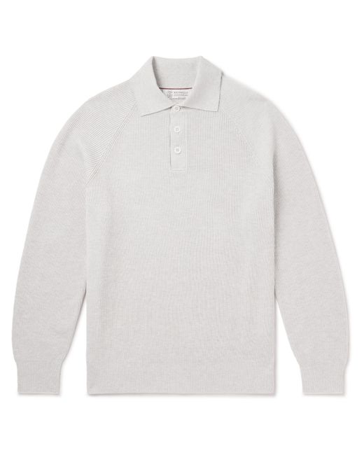 Brunello Cucinelli Ribbed Cotton Polo Shirt IT 48
