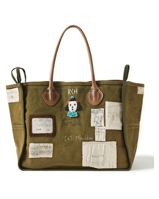 Kapital 4 MILK BAG Small Leather-Trimmed Embellished Canvas Tote Bag