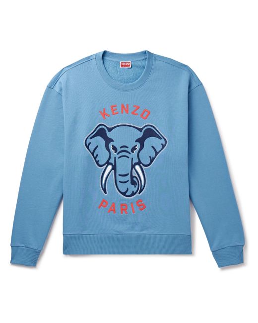 Kenzo Logo-Embroidered Cotton-Jersey Sweatshirt XS