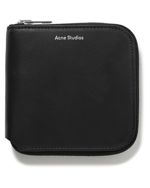 Acne Studios Logo-Print Leather Zip-Around Wallet