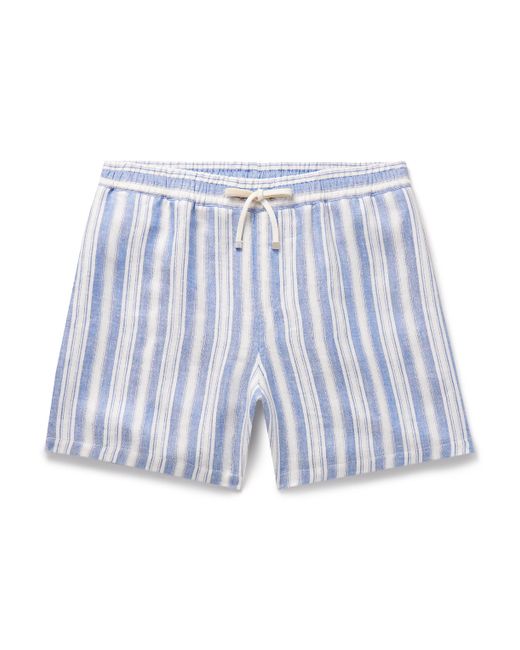 Loro Piana Bermuda Bay Straight-Leg Striped Linen Drawstring Shorts L