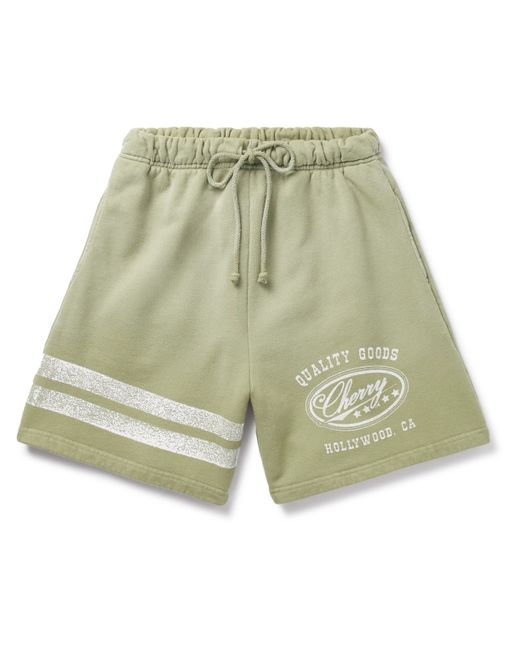 Cherry La Straight-Leg Logo-Print Cotton-Jersey Drawstring Shorts S