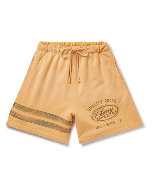 Cherry La Straight-Leg Logo-Print Cotton-Jersey Drawstring Shorts XS