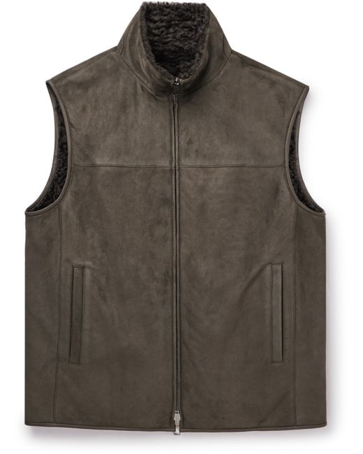 Loro Piana Reversible Suede and Shearling Gilet S