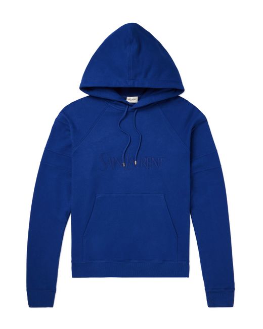 Saint Laurent Logo-Embroidered Cotton-Jersey Hoodie XS